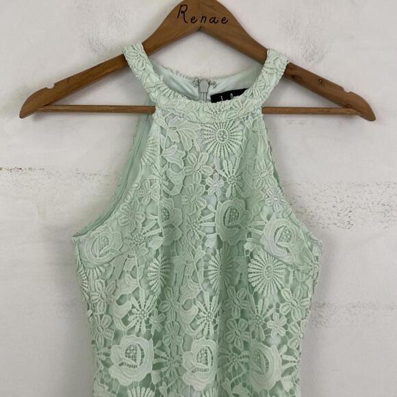 LULUS light green lace sleeveless mini dress sz S - Picture 3 of 5